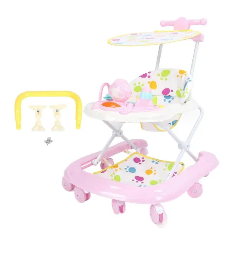 Baby Activity Walker Multi Functional Anti Drop Light Musical 8 Wheels Infant Activity Walker Rocker Light Purple