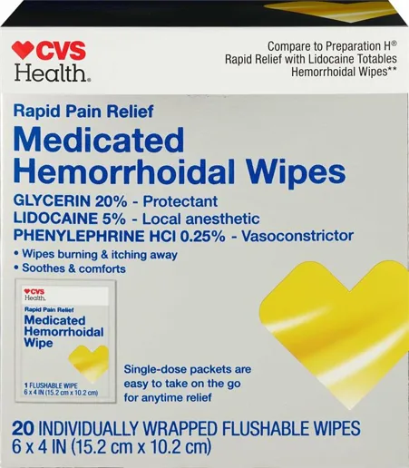Recalled CVS Health Medicated Hemorrhoidal Wipes