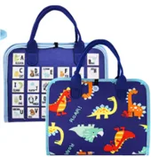 Image 1: Esjay Toddler Busy Board Montessori Toys (blue with dinosaurs)
