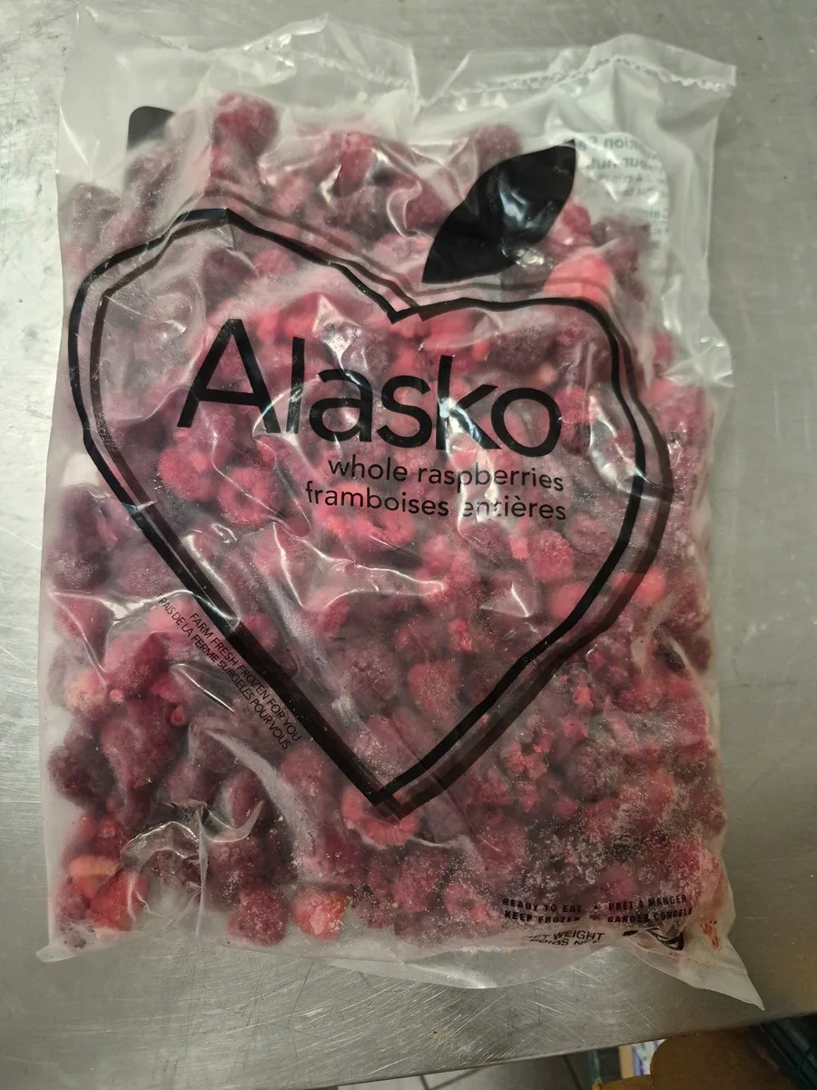 Alasko - frozen whole raspberries - 1kg - Front
