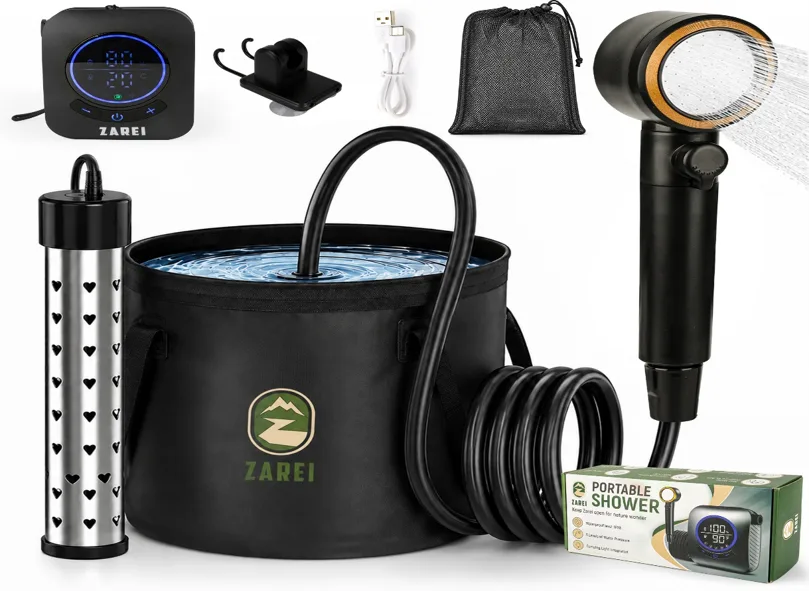 Recalled Portable Camping Shower with bucket and 1500W Heater (entire system)
