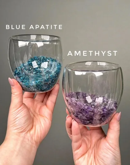Loving Thyself Rocks Crystal Glass Cups