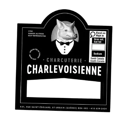 Charcuterie Charlevoisienne brand label front
