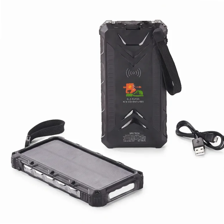 Image 1: Super Off-Road 12,000 mAh Solar Wireless Power Bank